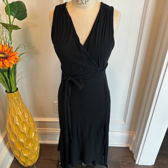 Athleta Wrap Surplice Black Knit Dress - Picture 11 of 16